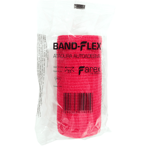Atadura 10cm Vermelha Band-Flex Autoadesiva Para Animais Farex